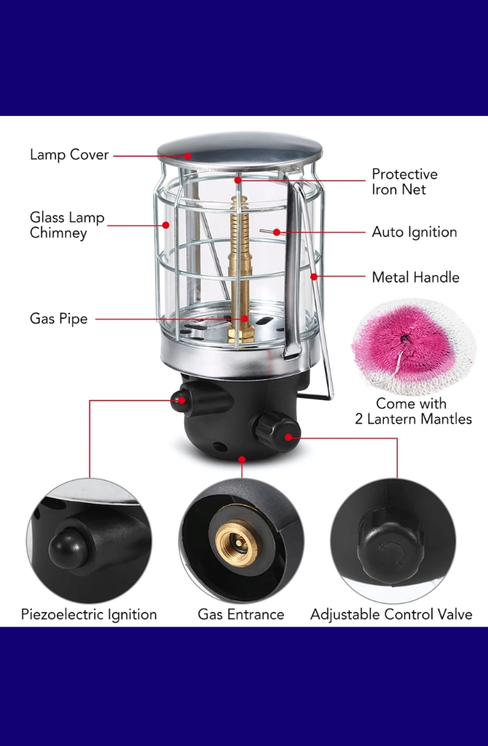 Camping Gas Lamp With Piezo Lighter