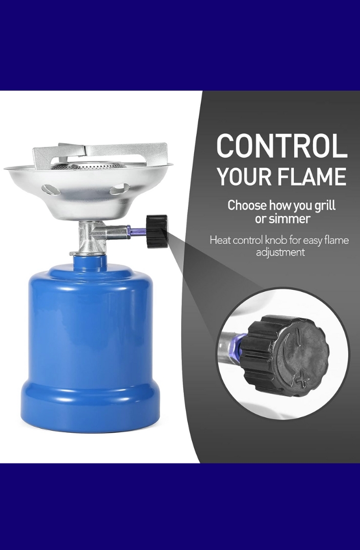 Camping gas stove with piezo